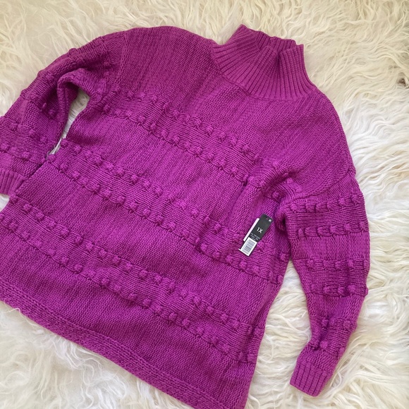 NIC + ZOE PLUS ADORE A BALL TEXTURED PULLOVER MOCK TURTLENECK SWEATER - Picture 6 of 9